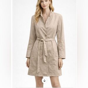 Brandon Thomas Women's Trench Coat /Jacket Size Large Beige/Tan